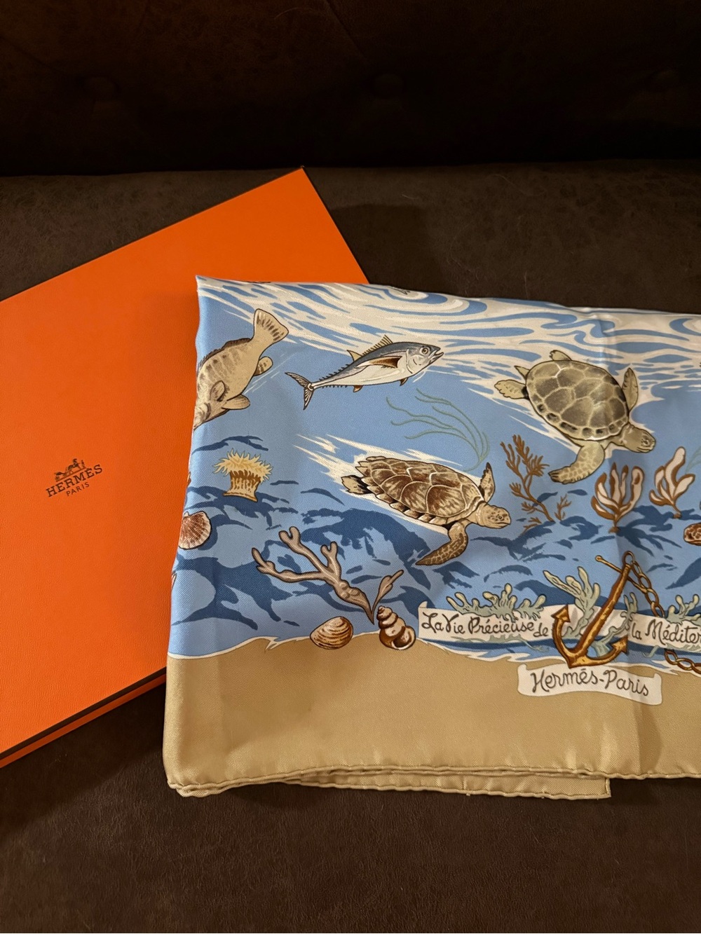 Hermès "La Vie Précieuse de la Méditerranée" Carré 90 silk scarf
